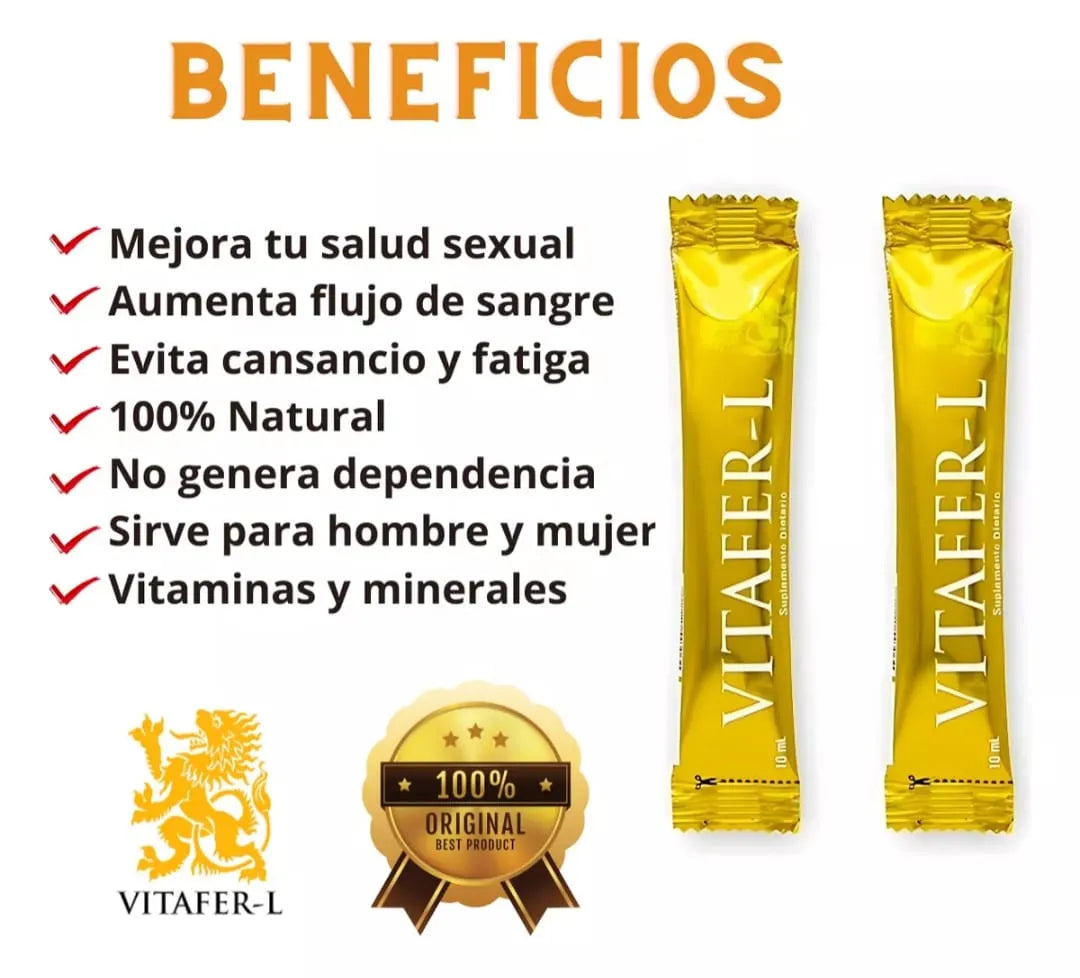 Vitafer L | 10ml | Sachets | Oral | Potenciador | Natural Medy Sas