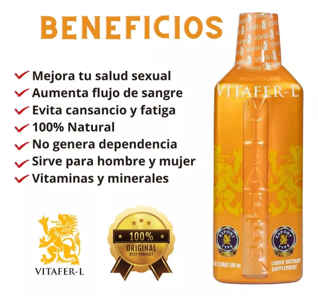 Vitafer L | 500ml | Jarabe | Oral | Potenciador | Natural Medy Sas