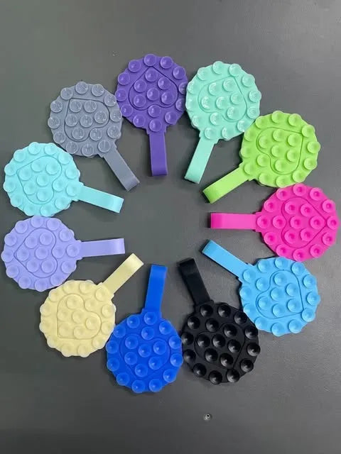 Soporte Silicona Circular Para Celular Ventosas | Octobuddy | Chupas Adhesivas | Doble Ventosa y Con Agarre | Color*