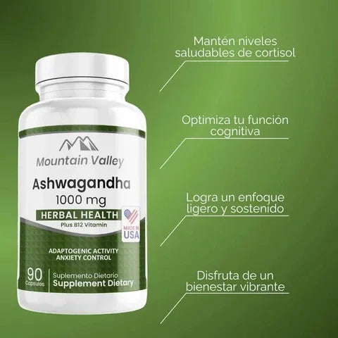 Ashwagandha 1000 gr | 90 capsulas | Mountain Valley