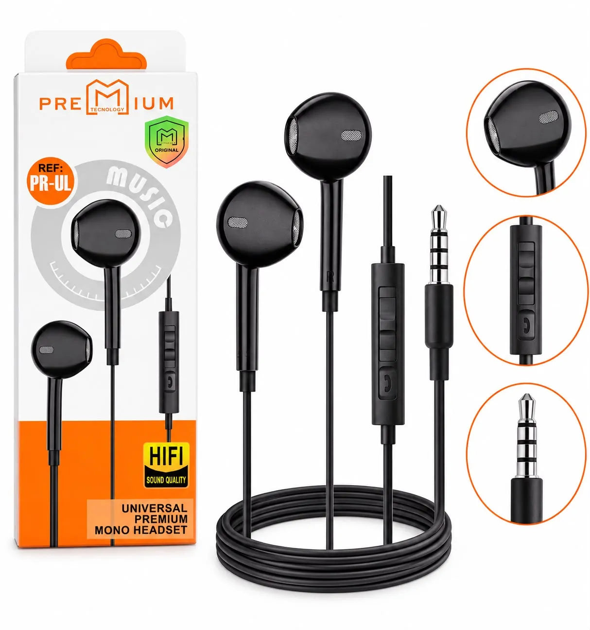 Audifonos Con Microfono | Entrada 3.5 Mm | Auricular | Premium ref PR-UL