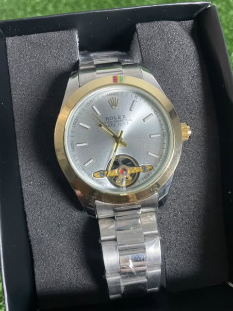 Reloj RLX | Day-Just SemiAutomatico | Sofisticado y Resistente | Plateado Y Dorado
