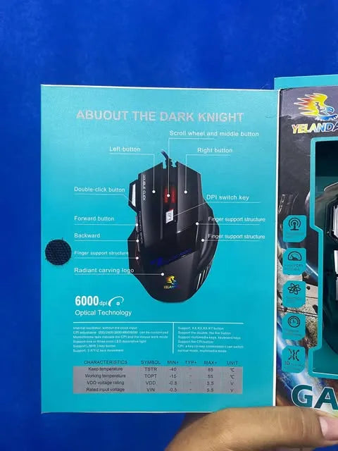 Mouse Alambrico | Mouse Gaming | Led | Game Mouse | 6000 Dpi | Yelandar | Optical Mouse | Precision Y Rapidez