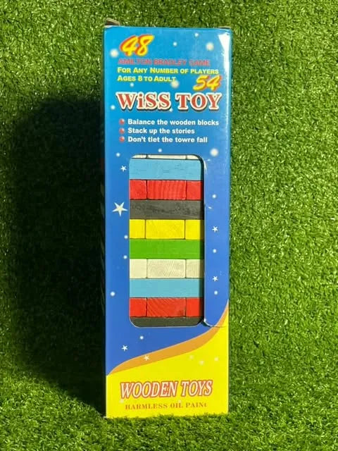 Jenga De Madera Grande | 54 Piezas | Colores
