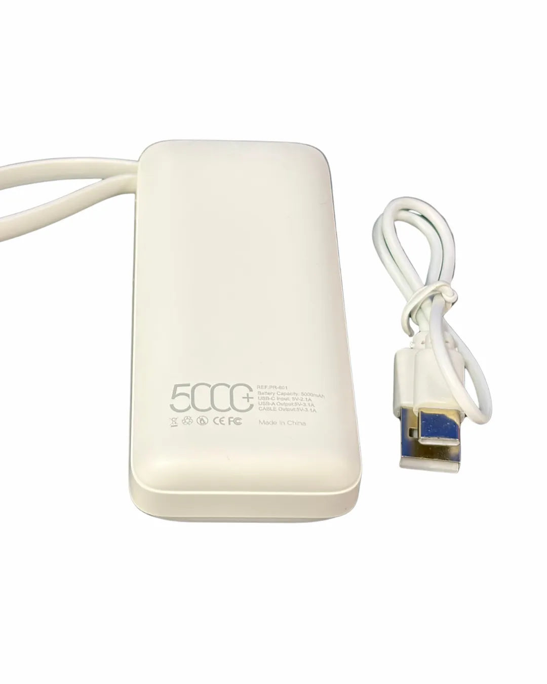 Power Bank 5.000 Mah | Entradas Tipo C Y USB | Incluye cable usb - Tipo C Y Lightning | Premium 601 IP