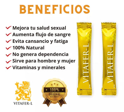 Vitafer L | 10ml | Sachets | Oral | Potenciador | Natural Medy Sas