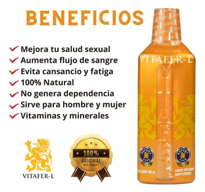 Vitafer L | 500ml | Jarabe | Oral | Potenciador | Natural Medy Sas