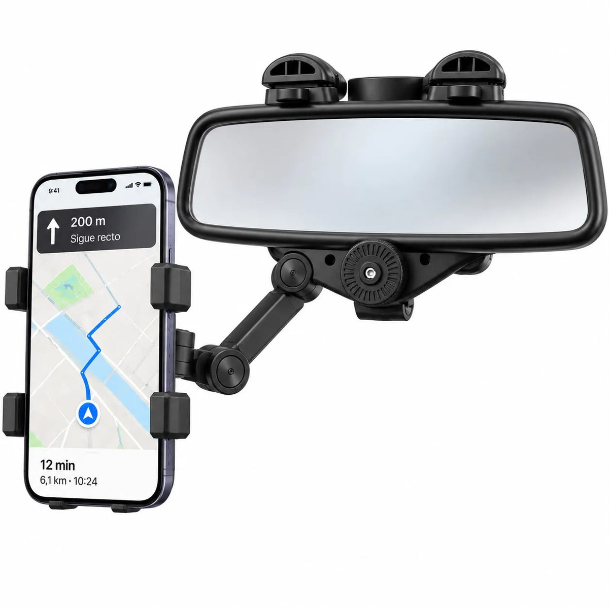 Soporte Porta Celular en Retrovisor 360° Para Vehiculo | Holder Ajustable Y Muy Resistente | PR 703