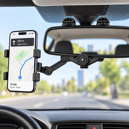 Soporte Porta Celular en Retrovisor 360° Para Vehiculo | Holder Ajustable Y Muy Resistente | PR 703