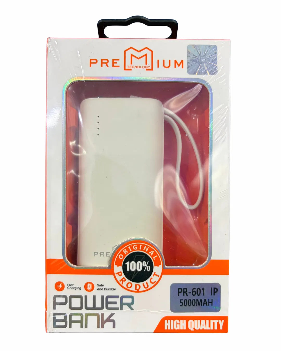 Power Bank 5.000 Mah | Entradas Tipo C Y USB | Incluye cable usb - Tipo C Y Lightning |  Premium 601 IP