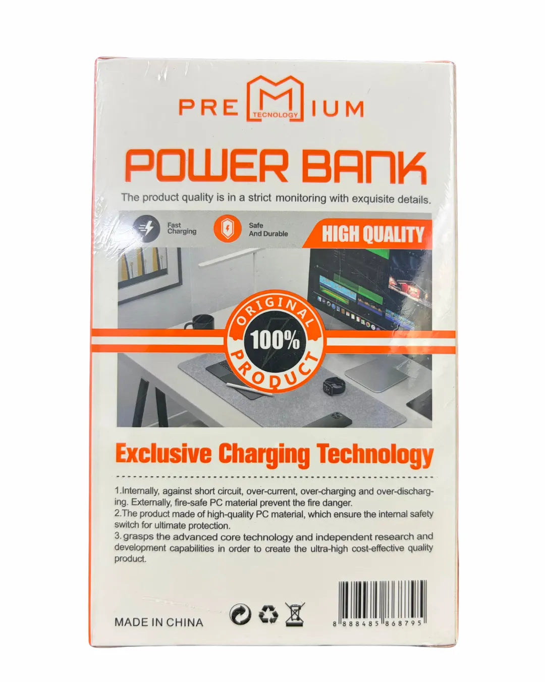 Power Bank 5.000 Mah | Entradas Tipo C Y USB | Incluye cable usb - Tipo C Y Lightning |  Premium 601 IP