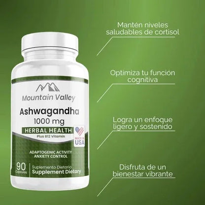 Ashwagandha 1000 gr | 90 capsulas | Mountain Valley