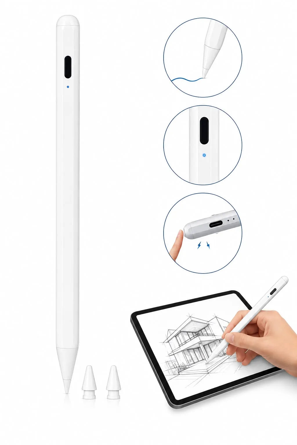 Pencil Universal | Punta Intercambiable | Conexion Inteligente (USB-C) | Artista Model PO2