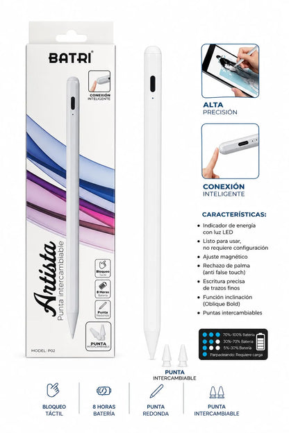 Pencil Universal | Punta Intercambiable | Conexion Inteligente (USB-C) | Artista Model PO2