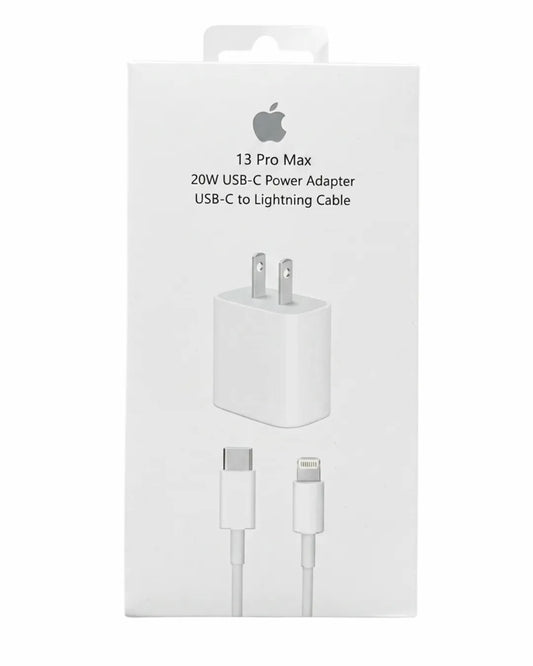 Cargador Iphone 20w Completo | Carga Rapida | Cable Lightning - Tipo C | Para Iphone X Xr 11 12 13 14 Pro Max