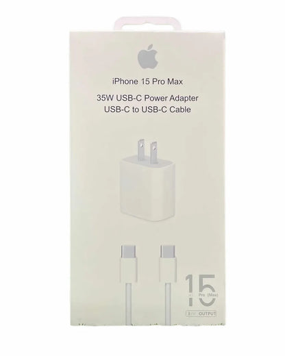 Cargador Iphone 35w Completo | Cable Tipo C A Tipo C + Adaptador | Carga Rapida