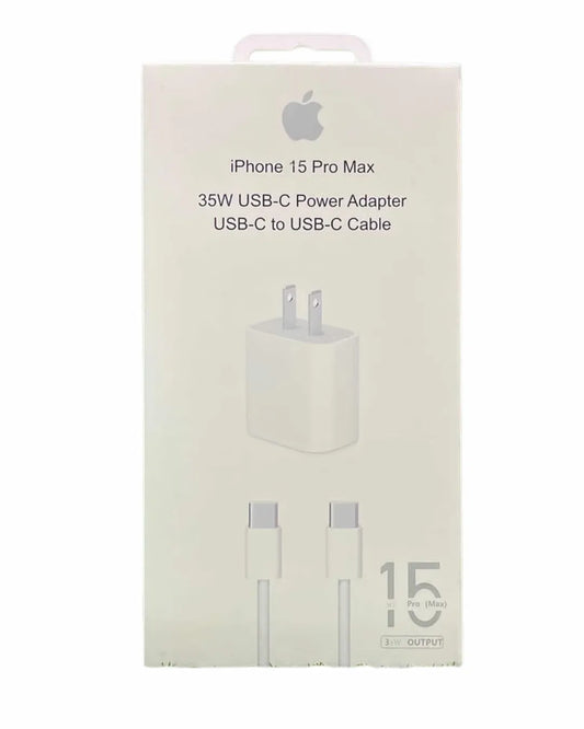 Cargador Iphone 35w Completo | Cable Tipo C A Tipo C + Adaptador | Carga Rapida