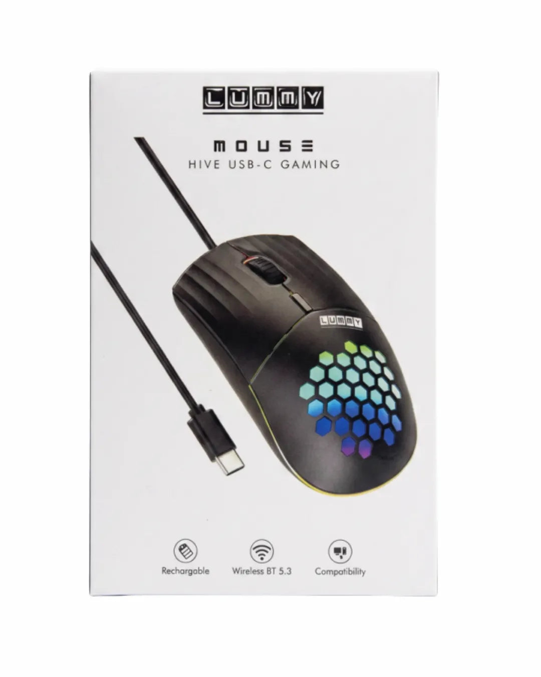 Mouse Alambrico | Dpi ajustable 800 a 1600 | Cable tipo C | High Precision | Gaming | Lummy LY-M01