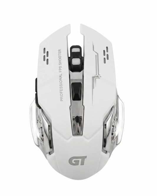Mouse Inalambrico | 3200 Dpi | 2.4 Ghz + Bluetooth | Recargable | Alta Precision | Incluye Cable Para Cargar | Color Blanco | RC980