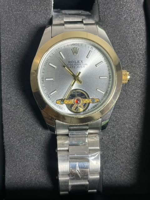Reloj RLX | Day-Just SemiAutomatico | Sofisticado y Resistente | Plateado Y Dorado