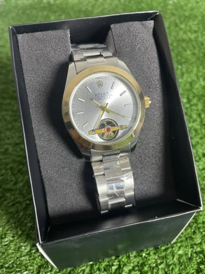 Reloj RLX | Day-Just SemiAutomatico | Sofisticado y Resistente | Plateado Y Dorado