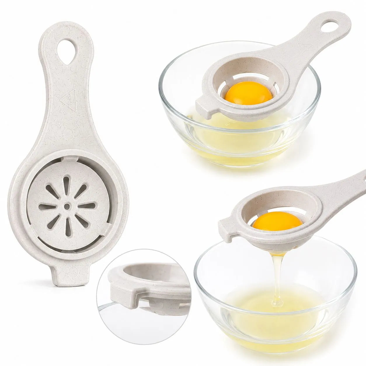 Separador De Yemas De Huevo | Colador Clara | Utensilio De Cocina | Blanco