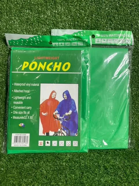 Poncho Impermeables Para Lluvia | 52 X 80 Adulto | Color Verde