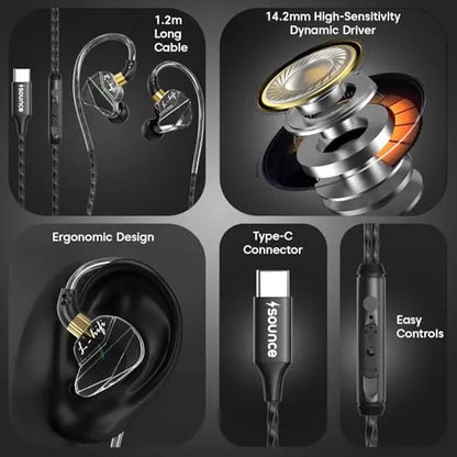 Audifonos Tipo C | Earphone | Comodo para el Oido | Calidad en Sonido HiFi | Game | G02