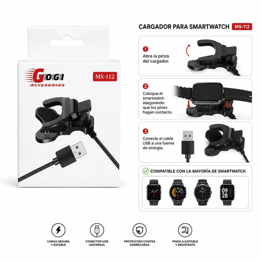 Cargador Smartwatch De Pinza | Applewatch | Gogi Ms 112