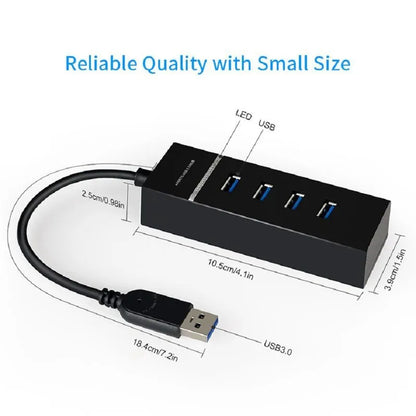 Hub Multipuerto | 4 Entradas USB | 3.0 | 1.2 Metros | Indicacion por Led | GT07