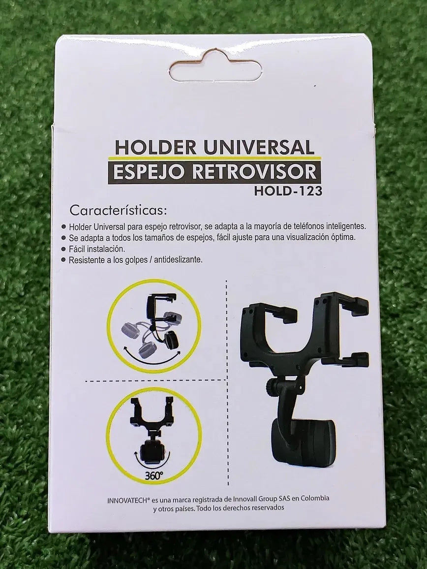 Soporte De Celular Para Carro | Holder Universal Espejo Retrovisor | Mayor Seguridad | Mejor Campo Visual | Alta Durabilidad | Innovatech