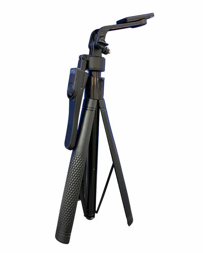 Tripode y Selfie | Ultralargo 2,15 metros | Cabezal con giro de 360° horizontal y hasta 180°/240° vertical | Resistente y Recargable | Incluye Mini Control para Tomar Foto y Cable de Carga | Ref K29
