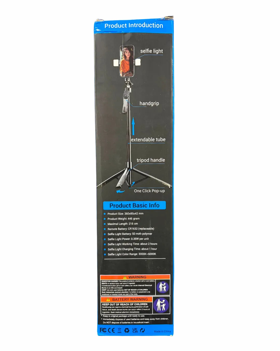 Tripode y Selfie | Ultralargo 2,15 metros | Cabezal con giro de 360° horizontal y hasta 180°/240° vertical | Resistente y Recargable | Incluye Mini Control para Tomar Foto y Cable de Carga | Ref K29