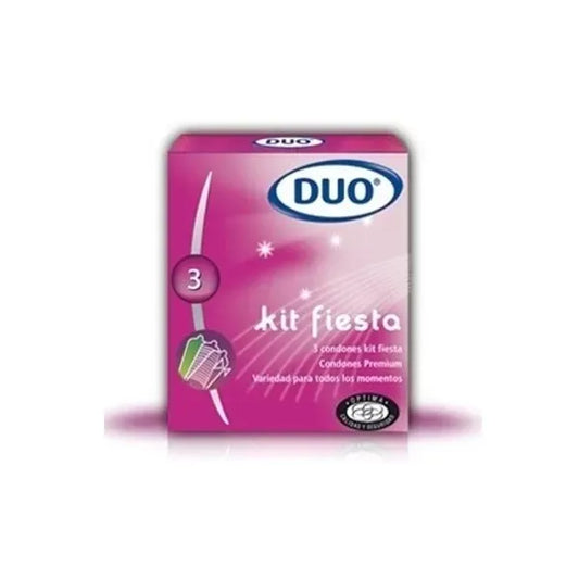 Condones Duo | Lubricado | Kit Fiesta | Paquete X 3 Unidades
