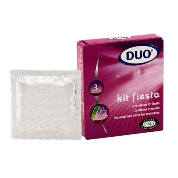 Condones Duo | Lubricado | Kit Fiesta | Paquete X 3 Unidades