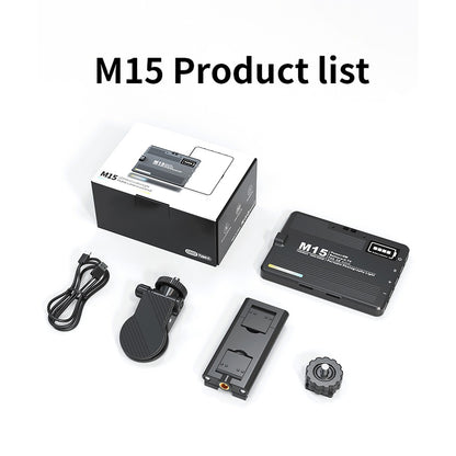 Luz Led Selfie Portatil | Temperatura de Color Ajustable |Recargable con Indicador de Estado de Carga |  Panel de Luz | M15