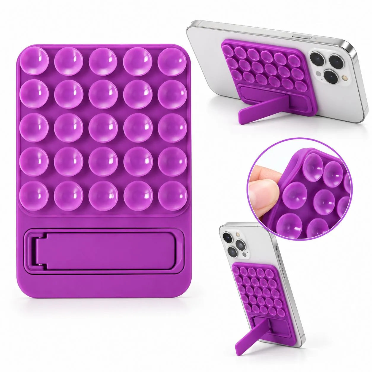 Octobuddy | Soporte Ventosa Silicona Para Celular | Pegante | Doble Chupas