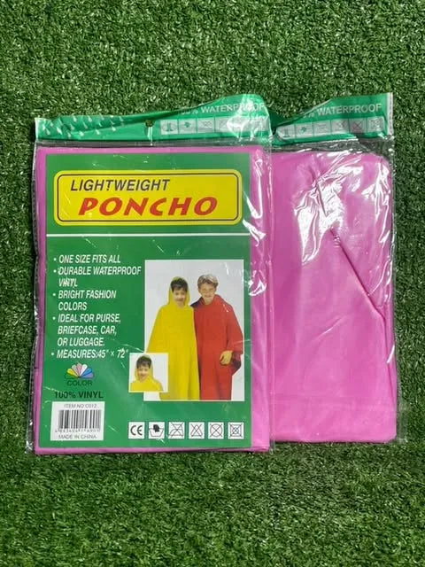 Poncho Impermeables Para Lluvia | Niños | Color Rosado | 45 X 72