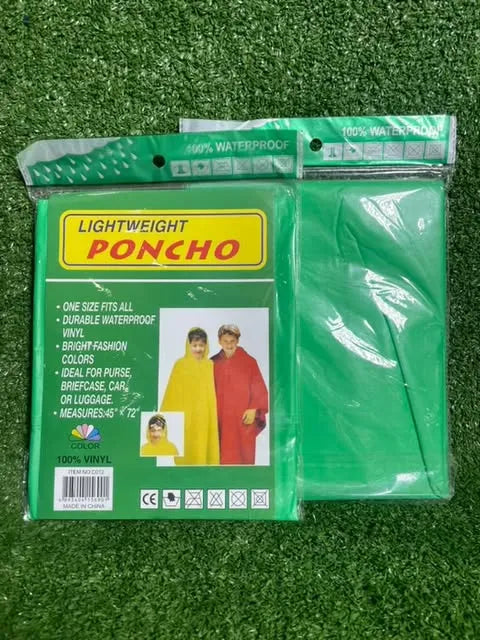 Poncho Impermeables Para Lluvia | Niños | Color Verde | 45 X 72