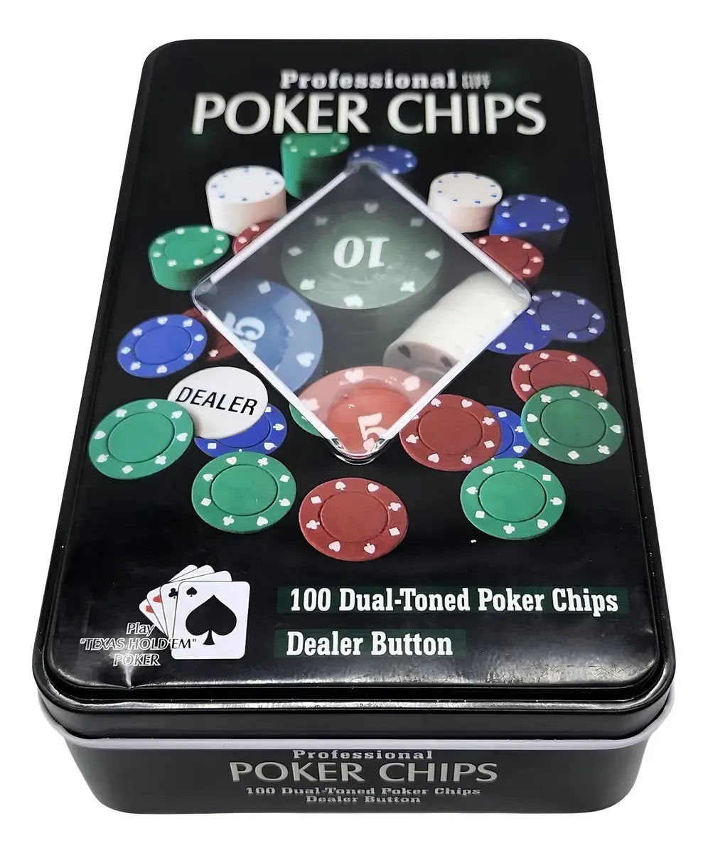 Poker Chips Professional | 100 Dual - Toned | Dealer Button