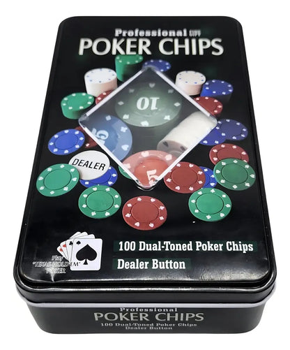Poker Chips Professional | 100 Dual - Toned | Dealer Button