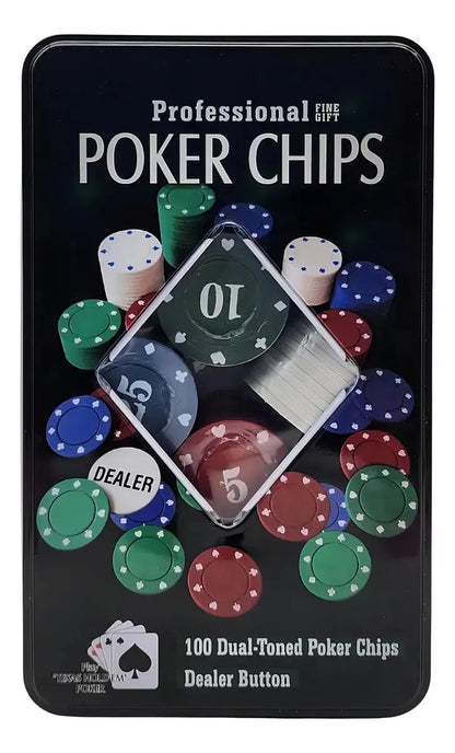 Poker Chips Professional | 100 Dual - Toned | Dealer Button