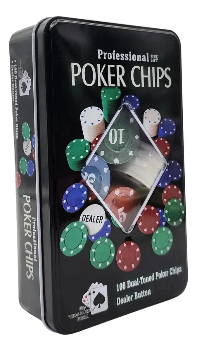 Poker Chips Professional | 100 Dual - Toned | Dealer Button