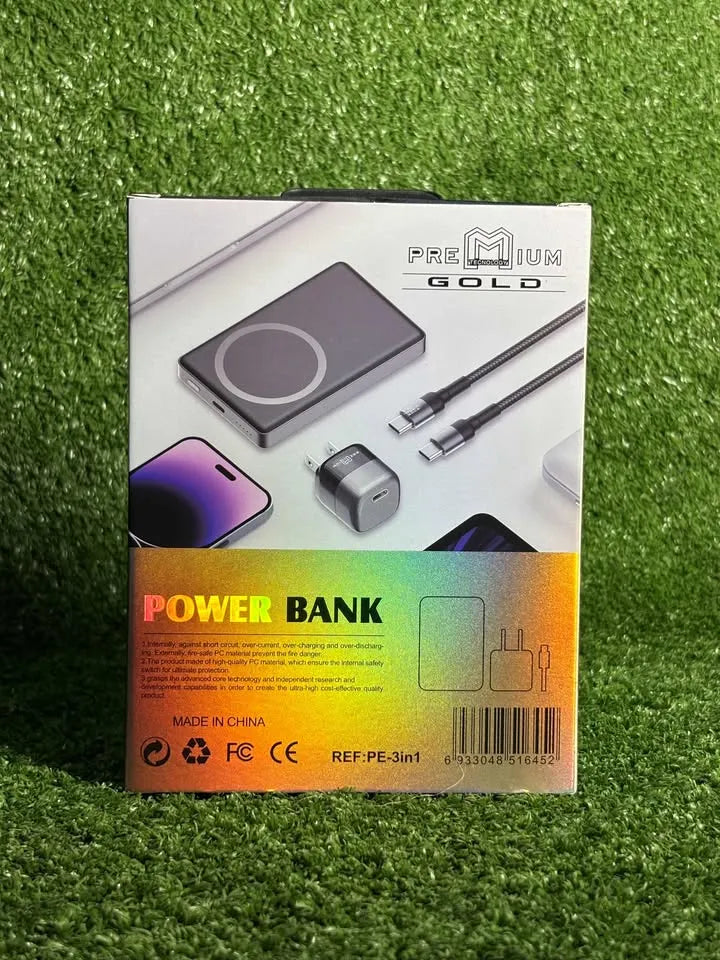 Power Bank 10.000 Mah | Premium Gold Set | Incluye adatador + Cable