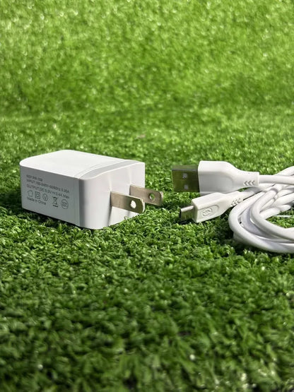 Cargador V8 | 2 Puertos USB | Premium | 3.4 Amperios | Cargador Completo | Cable + Adaptador
