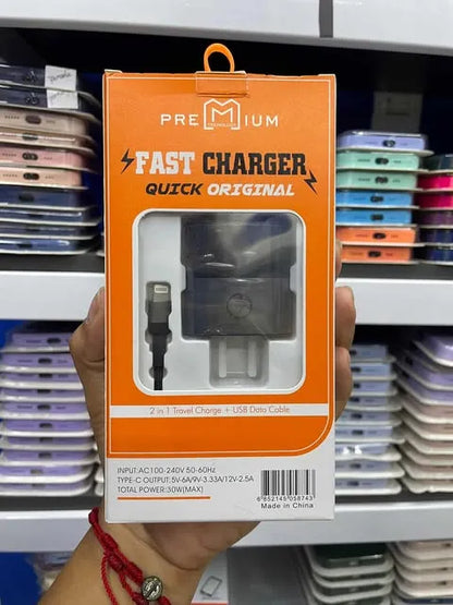 Cargador Iphone Premium | 6 Amperios | 30w | Carga Rapida | Entrada Lightning
