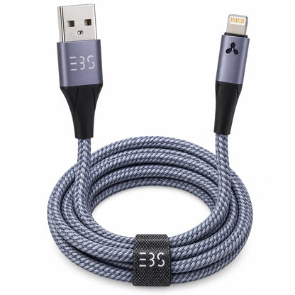 Cable Iphone | Usb a Lightning | 2 Metros | Cable Cargador Extra Resistente Trenzado | 2.4A | Incluye Organizador para Guardar | EBS-RLM2