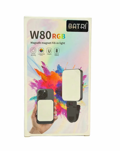 Luz Led Selfie Portatil Magnetica | Recargable | Temperatura de Color Ajustable | Con Pinza Para Encaganchar |  Panel de Luz | W80