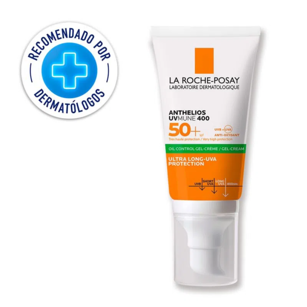 Protector Solar Facial Anthelios 400 Oil Control, La Roche Posay Anthelios Gel-Crema Anti-BrillosSpf50+