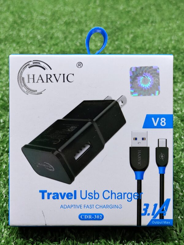 Cargador Completo 2 En 1 | V8 | Harvic | 3.1 A | Travel Usb Charger - Imagen 2